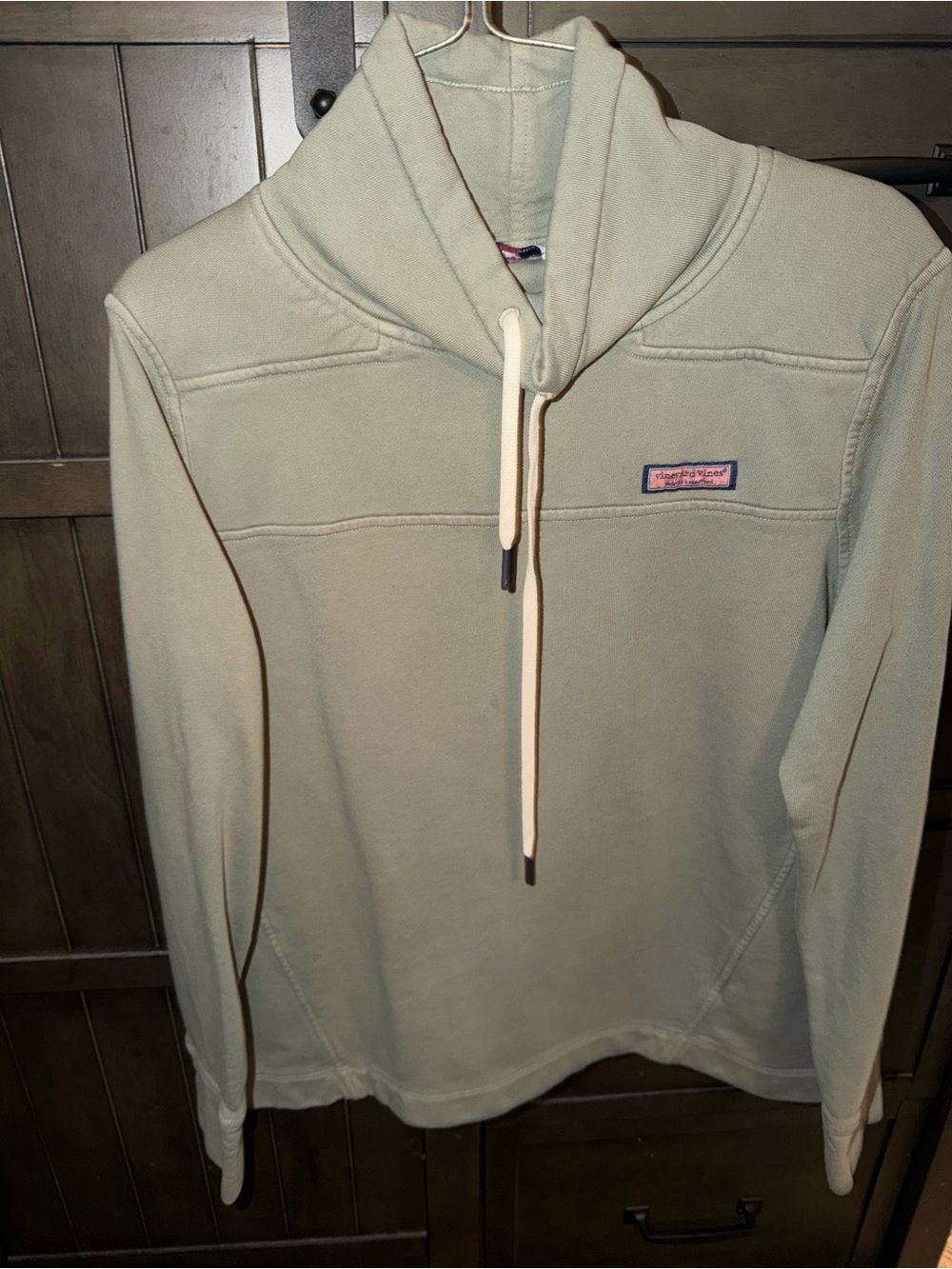 Vineyard Vines Shawl-Collar Pullover Hoodie — Sage Green